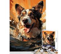 Puzzle pour Adultes 1000 pièces Chien nageant dans l'eau Jeu éducatif Cadeau d'anniversaire Jeu de Manipulation Collection Artistes Beaux-Arts Dimensions 38x52cm