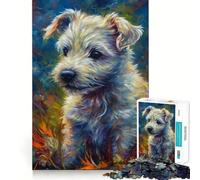 Puzzle pour Adultes 1000 pièces Chiot Berger Australien,Assemblage Parfait,Art,logique,adresse,Jeu Lent,Cadeau de Noël apaisant (50x75cm)