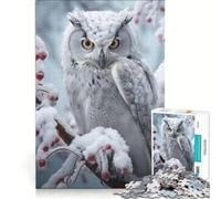 Puzzle pour Adultes 1000 pièces Chouette Mystique dans Un sérénade enneigée décoration Murale pour s'amuser en Famille idéal comme Cadeau pour Toute la Famille 38x52cm