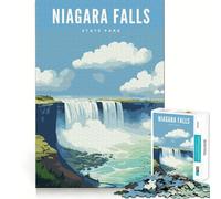 Puzzle pour Adultes 1000 pièces Chutes du Niagara Jointure Lisse Jeu Amusant de résolution de problèmes Jeu décontracté pour Un Anniversaire Activité Artistique (38x26cm)