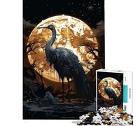 Puzzle pour Adultes 1000 pièces Cigogne Noire d'horreur Jeu éducatif Jeu de Course de Vitesse Manuelle Cadeau pour Femmes et Hommes (Taille 50x75cm)