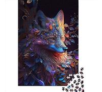 Puzzle pour Adultes 1000 Pièces Classique Puzzle en Papier Renard Spirituel Chaman Jeu de Puzzle Relaxant Puzzle 1000 Pièces (38x26cm)