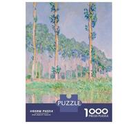 Puzzle pour Adultes 1000 Pièces Claude Monets Poplars Puzzle pour Adultes Jeu Familial pour Améliorer La Mémoire Interaction Parent-Enfant 38x26cm/1000pcs