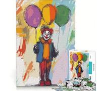 Puzzle pour Adultes 1000 pièces Clown avec Trois Ballons, Jeu éducatif, décoration Parfaite, Chaque pièce est Unique 38x52cm