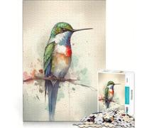 Puzzle pour Adultes 1000 pièces Colibri coloré, Jouet Anti-Stress, découpe de précision, idéal comme Cadeau pour Toute la Famille 38x26cm