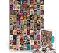 Puzzle pour Adultes 1000 pièces Collage de Style rétro Défi Difficile pour soulager Le Stress Œuvre d'art 38x26cm