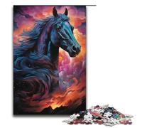 Puzzle pour Adultes 1000 pièces coloré et psychédélique Galaxy Dark Horse Jigsaw Puzzle Chaque pièce est Unique - Jeu Familial Stimulant et Amusant 1000 pièces (38 x 26 cm)