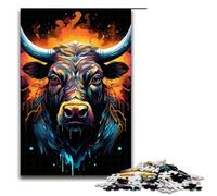 Puzzle pour Adultes 1000 pièces coloré psychédélique âme Animal Vache Puzzle Chaque pièce est Unique - Jeu Familial Stimulant 1000 pièces (75 x 50 cm)