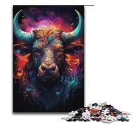 Puzzle pour Adultes 1000 pièces coloré psychédélique âme Animal Vache Puzzle Chaque pièce est Unique - Jeu Familial Stimulant Amusant 1000 pièces (38 x 26 cm)