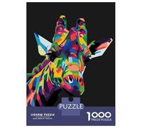 Puzzle pour Adultes 1000 Pièces Colorful Giraffe Head Puzzles pour Adultes Analyse Et Logique Entraînez Votre Cerveau Et Votre Dextérité Jeu Intellectuel 38x26cm/1000pcs