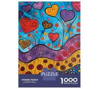 Puzzle pour Adultes 1000 Pièces Colorful Heart Painting-3 Puzzles pour Adolescents, Jouet, Décoration Murale, Cadeaux Uniques pour Anniversaire Et Noël 52x38cm/1000pcs