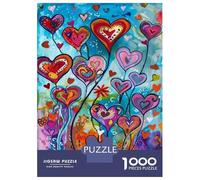Puzzle pour Adultes 1000 Pièces Colorful Heart Painting Artwork Puzzles pour Adolescents, Jouet, Décoration Murale, Cadeaux Uniques pour Anniversaire Et Noël 70x50cm/1000pcs