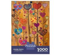 Puzzle pour Adultes 1000 Pièces Colorful Heart Tree Painting-1 Puzzles pour Adolescents, Jouet, Décoration Murale, Cadeaux Uniques pour Anniversaire Et Noël 52x38cm/1000pcs
