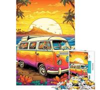 Puzzle pour Adultes 1000 pièces Combi VW rétro Voyage à la Plage Stimule Le Cerveau Décoration Murale Jouet Anti-Stress À partir de 14 Ans Jeu de Puzzle (38x52cm)