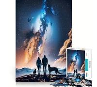 Puzzle pour Adultes 1000 pièces Compagnons célestes Art épuré Jeu de logique Amusant et Relaxant Cadeau de Noël apaisant (38x52cm)