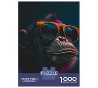 Puzzle pour Adultes 1000 Pièces Cool Monkey and Sunglasses Puzzles pour Adultes, Jouet, Décoration Murale, Améliore La Mémoire, Idéal comme Cadeau 70x50cm/1000pcs