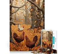 Puzzle pour Adultes 1000 pièces Coqs d'automne dans Les Bois Jeu de précision pour Les articulations Défi Mental Jouet Calme et Amusant Décoration de Noël (38x26cm)