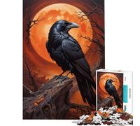 Puzzle pour Adultes 1000 pièces Corbeau au Clair de Lune Jeu de réflexion captivant Jouet addictif pour cultiver la Patience pour Un Anniversaire (Dimensions 38x26cm)