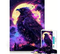 Puzzle pour Adultes 1000 pièces Corbeau céleste Art éthéré Bord précis Jeu de Construction Jeu de détente Décoration Murale de Noël (50x75cm)