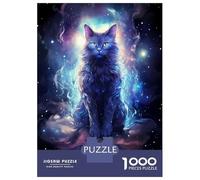Puzzle pour Adultes 1000 Pièces Cosmic Space Cat Puzzle Casse-tête Jeu pour S'amuser en Famille Interaction Parent-Enfant 52x38cm/1000pcs