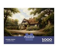 Puzzle pour Adultes 1000 Pièces Cottage in The Woods Puzzle Jeux Relaxants Défi Difficile Cadeaux Uniques pour Anniversaire Et Noël 38x26cm/1000pcs