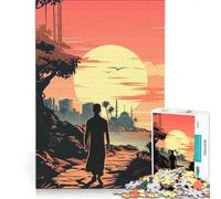 Puzzle pour Adultes 1000 pièces Coucher de Soleil au Moyen-Orient Jeu de réflexion Interaction Parent-Enfant renforce Les Liens d'amour au Sein du Couple 50x75cm