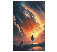 Puzzle pour Adultes 1000 Pièces Coucher de Soleil de rêve Puzzles en Bois Créatifs-Jeu Pratique -Décoration Familiale （78×53cm）