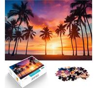 Puzzle pour Adultes 1000 pièces Coucher de Soleil sur Une Plage Tropicale Impossible Offrir en Cadeau à Toute la Famille 38x26cm