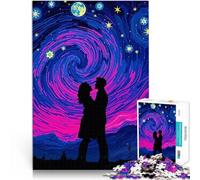 Puzzle pour Adultes 1000 pièces Couple Romantique sous la Nuit étoilée Jeux de détente est idéal comme Cadeau pour Toute la Famille 52x38cm
