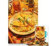 Puzzle pour Adultes 1000 pièces Crêpes au Persil et au vin Blanc Jeu d'articulation Amusant et ludique pour résoudre des problèmes,idéal pour Un Anniversaire ou Une activité Artistique (50x75cm)