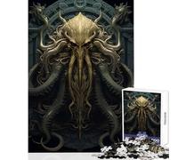 Puzzle pour Adultes 1000 pièces Cthulhu doré Art Déco Jeu Anti-Stress Cadeau d'anniversaire Jeu éducatif Renforce l'amour Entre Couples Dimensions 50x75cm
