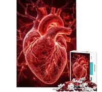 Puzzle pour Adultes 1000 pièces Cœur Anatomique avec veines et artères Difficile et Stimulant Cadeau pour Femmes Jouet Anti-Stress à partir de 14 Ans (38x52cm)