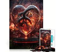 Puzzle pour Adultes 1000 pièces Cœur brûlant en Verre Joint Lisse Jeu de Concentration Amusant Jeu Occasionnel Cadeau d'anniversaire Amusant (38x26cm)
