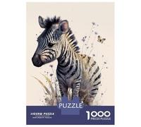 Puzzle pour Adultes 1000 Pièces Cute Baby Zebra Painting Puzzle Casse-tête Difficile, Cadeau pour Les Amis Et La Famille 38x26cm/1000pcs
