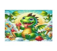 Puzzle pour Adultes 1000 Pièces Cute Ptérosaure Puzzles en Bois Créatifs-Jeu Pratique -Décoration Familiale （75×50cm）