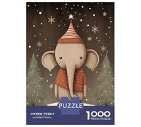 Puzzle pour Adultes 1000 Pièces Cute Xmas Elephant Puzzle Adulte Jeu Manuel Découpe De Précision Idéal comme Cadeau 70x50cm/1000pcs