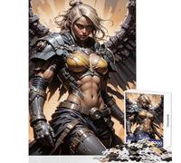 Puzzle pour Adultes 1000 pièces Cyberpunk Angel Warrior Jeu Impossible Convient aux Couples Jouet Anti-Stress Cadeau d'anniversaire Cadeaux (38X26CM)