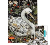 Puzzle pour Adultes 1000 pièces Cygne Abstrait Puzzle pour Adolescents Cadeau d'anniversaire Jeu Difficile et Stimulant Jeu intellectuel (Dimensions 50x75cm)