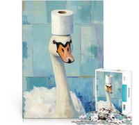 Puzzle pour Adultes 1000 pièces Cygne avec Chapeau en Papier Toilette Défi Difficile Offrir en Cadeau à Toute la Famille 38x26cm