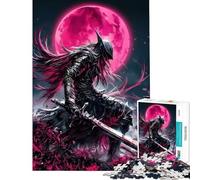 Puzzle pour Adultes 1000 pièces Dark Knight Under Blood Moon Défi éducatif Anti-Stress Jouet pour Les 14 Ans et Plus (38x52cm)