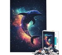 Puzzle pour Adultes 1000 pièces Dauphin dans l'espace Jeu de Manipulation Jeu intellectuel Cadeau pour Femmes et Hommes Anti-Stress (Dimensions 38x26cm)