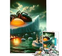 Puzzle pour Adultes 1000 pièces décoration Murale surréaliste Fourmi Jeu éducatif défi Casse-tête Cadeau d'anniversaire (Taille 50x75cm)