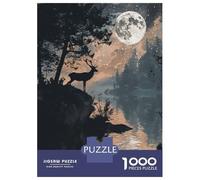 Puzzle pour Adultes 1000 Pièces Deer Silhouette by Moonlit Puzzles pour Adolescents Jeux Amusants Analyse Et Logique Difficile Et Stimulant 38x26cm/1000pcs