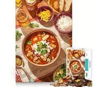 Puzzle pour Adultes 1000 pièces Délicieuse Soupe Mexicaine avec Garnitures Découpe Lisse Jeu créatif et Artistique pour se détendre Cadeau apaisant de Noël (38x26cm)