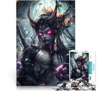 Puzzle pour Adultes 1000 pièces Démon Noir avec des Cornes Séjour Anti-Stress pour Tuer Le Temps Œuvre d'art 38x26cm