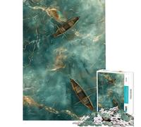 Puzzle pour Adultes 1000 pièces Deux Bateaux sur Une Eau Turquoise Défi éducatif Défi Difficile Jeux Amusants pour Les 14 Ans et Plus 38x26cm