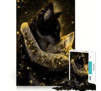 Puzzle pour Adultes 1000 pièces Deux Chats Qui s'enlacent Paillettes Découpe de qualité supérieure Jeu de logique Amusant et Facile à Jouer Décoration Murale de Noël (38x52cm)