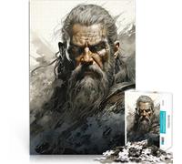 Puzzle pour Adultes 1000 pièces Dieu Viking Odin Thor Jouets de Divertissement Familial Offrir en Cadeau à Toute la Famille 38x26cm