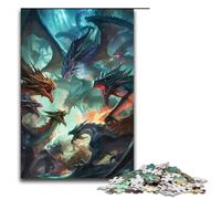Puzzle pour Adultes 1000 pièces Dragon Battle Royale Puzzle pour Adultes Jeux de Famille en Bois Cadeaux d'anniversaire de Noël 75x50cm