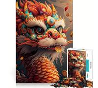 Puzzle pour Adultes 1000 pièces Dragon Chinois Cartoon Jeu de réflexion Cadeau pour Un Moment de détente et de Divertissement Idée Cadeau Artistique pour Noël (38x26cm)